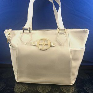 IMAN Global Chic White Handbag with Scarf